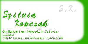 szilvia kopcsak business card